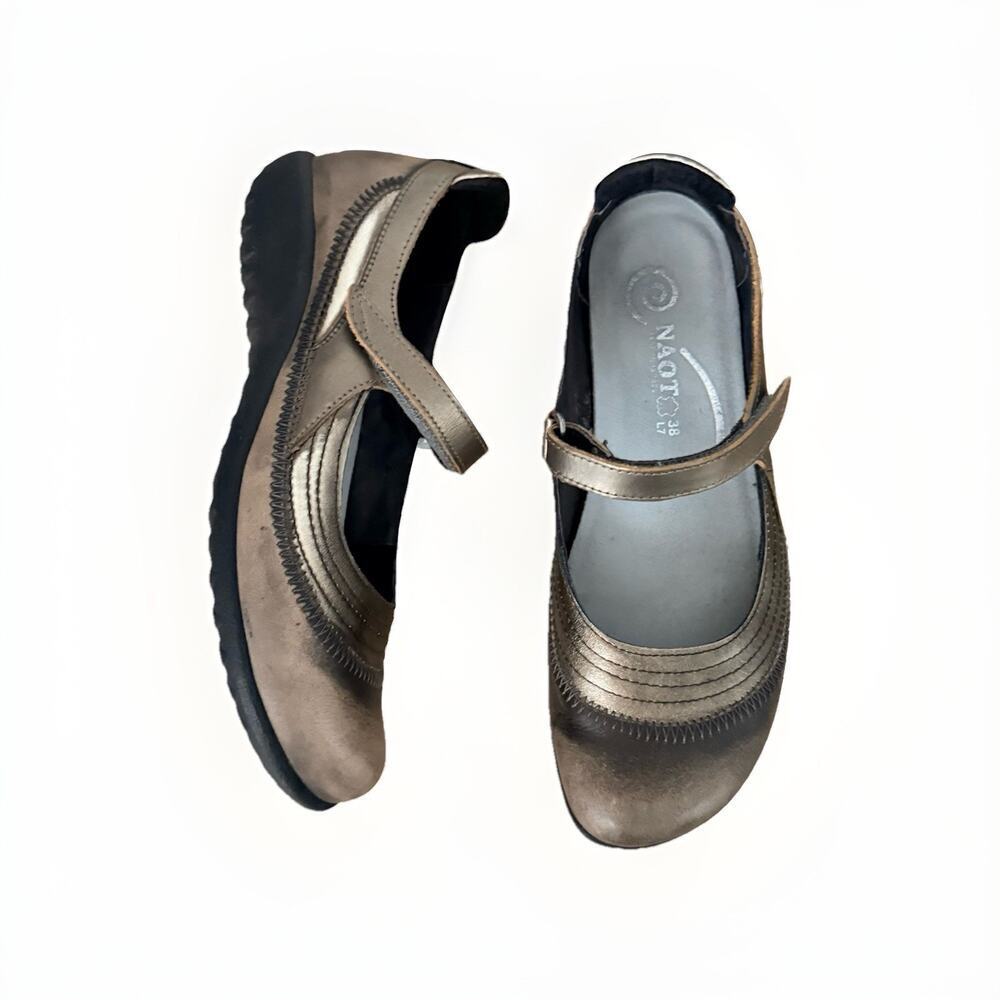 NAOT Shoes Womens Size 7 38 Kirei Mary Jane Leather Flats Comfort Bronze Brown